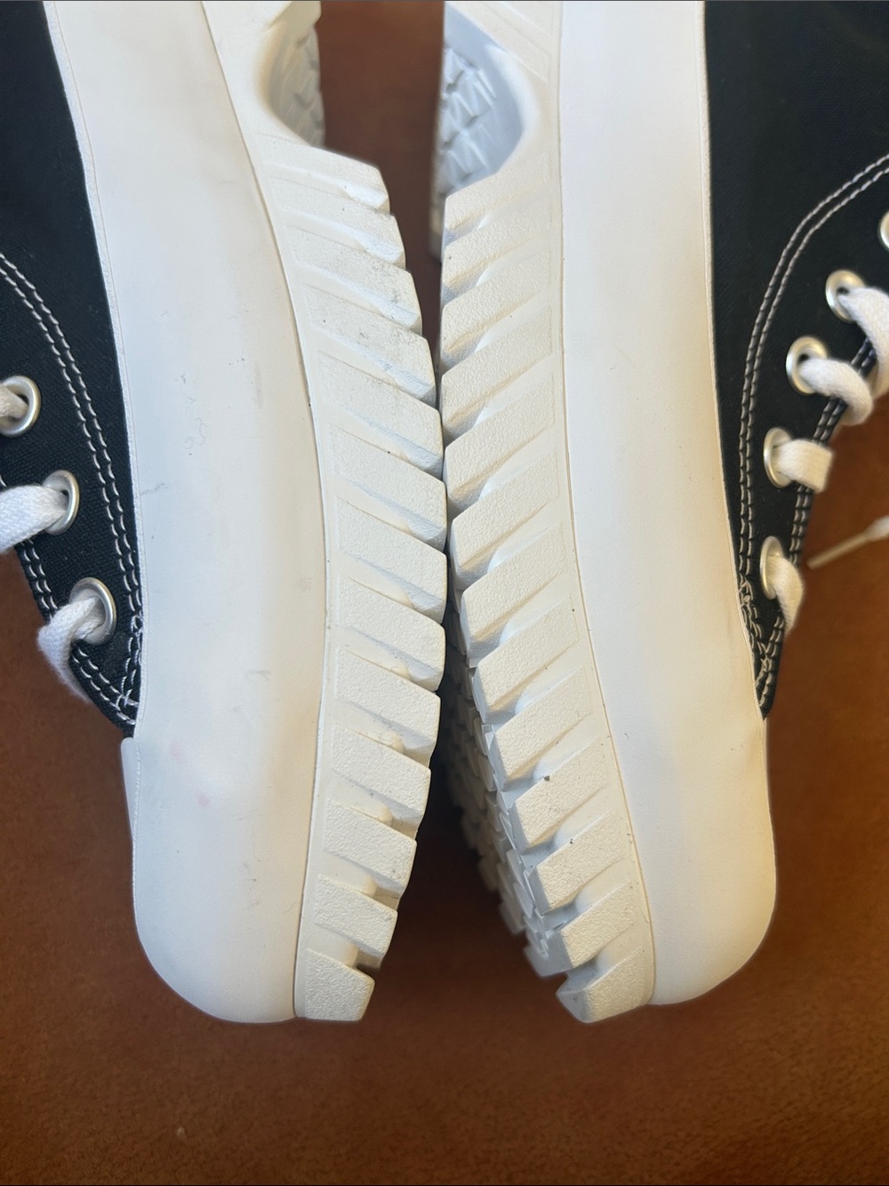 Black High-Top Canvas Platform Sneakers with White Accents - Picture 7 of 12